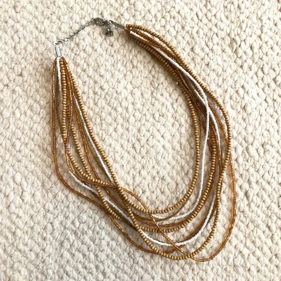 2/$5 SALE Tan Multistrand Necklace - Picture 2 of 5